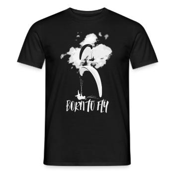 Paraglider born to fly - Men's T-Shirt - black - Front - AI Model Male 178 light (178cm)