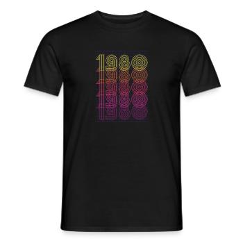 41e anniversaire rétro, anniversaire 1980 - T-shirt homme - noir - Devant - AI Model Male 178 light (178cm)