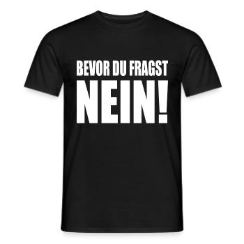 Gesichtsmaske Bevor du fragst NEIN - Männer T-Shirt - Schwarz - Vorne - AI Model Male 178 light (178cm)