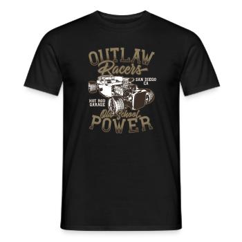 Hot Rod - Voitures de course classiques - lumineuses - T-shirt homme - noir - Devant - AI Model Male 178 light (178cm)