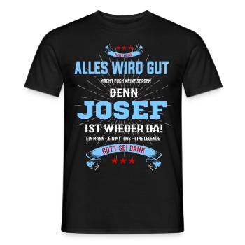 Alles wird gut denn Josef ist da! Cooles T-Shirt - Männer T-Shirt - Schwarz - Vorne - AI Model Male 178 light (178cm)