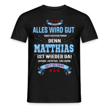 MatthiasT-Shirt - alles wird gut - Männer T-Shirt - Schwarz - Vorne - AI Model Male 178 light (178cm)