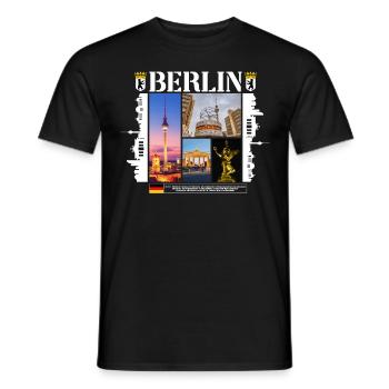 Berlin Deutschland Stadt Skyline Heimat Liebe - Männer T-Shirt - Schwarz - Vorne - AI Model Male 178 light (178cm)