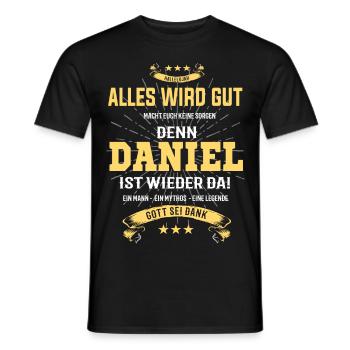 Daniel, tout ira bien T-shirt - T-shirt homme - noir - Devant - AI Model Male 178 light (178cm)