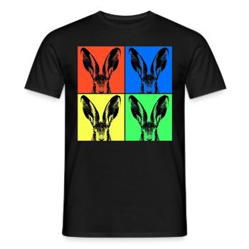 Easter Rabbit Pop Art at Easter for Easter - Men's T-Shirt - black - Front - AI Model Male 178 light (178cm)