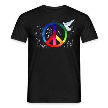 Peace - Männer T-Shirt - Schwarz - Vorne - AI Model Male 178 light (178cm)