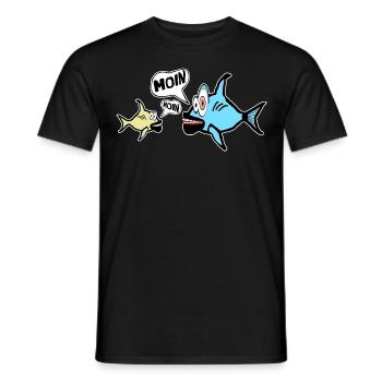 Fish Moin Low German North German Miesfischieart - Men's T-Shirt - black - Front - AI Model Male 178 light (178cm)