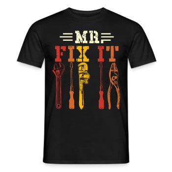 Ehemann Mann Mr fix it, er kann alles reparieren - Männer T-Shirt - Schwarz - Vorne - AI Model Male 178 light (178cm)