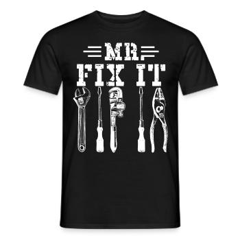 Ehemann Mann Mr fix it, er kann alles reparieren - Männer T-Shirt - Schwarz - Vorne - AI Model Male 178 light (178cm)