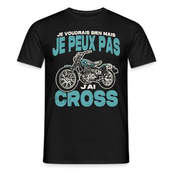 Je peux pas j'ai cross. - T-shirt homme - noir - Devant - AI Model Male 178 light (178cm)