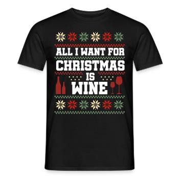 Wein Weihnachten Spruch - Männer T-Shirt - Schwarz - Vorne - AI Model Male 178 light (178cm)