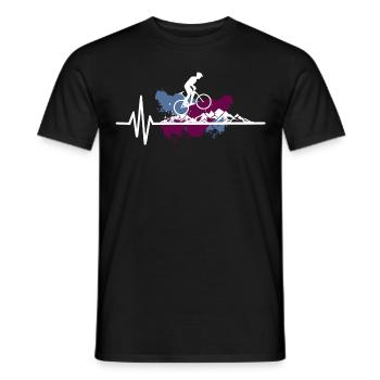 Mountain Bike Heartbeat Cute Bike Heartbeat - T-shirt homme - noir - Devant - AI Model Male 178 light (178cm)