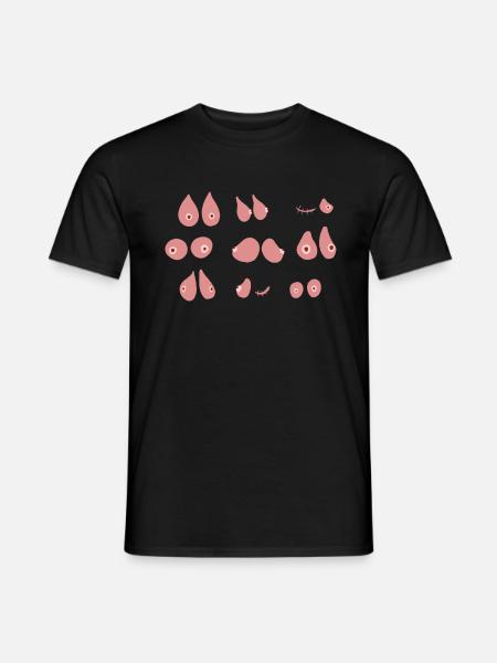 seins octobre rose différences, femmes - T-shirt homme - noir