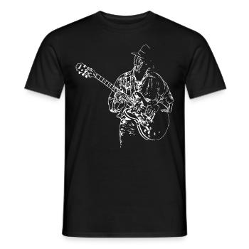 Blues guitarist - Men's T-Shirt - black - Front - AI Model Male 178 light (178cm)