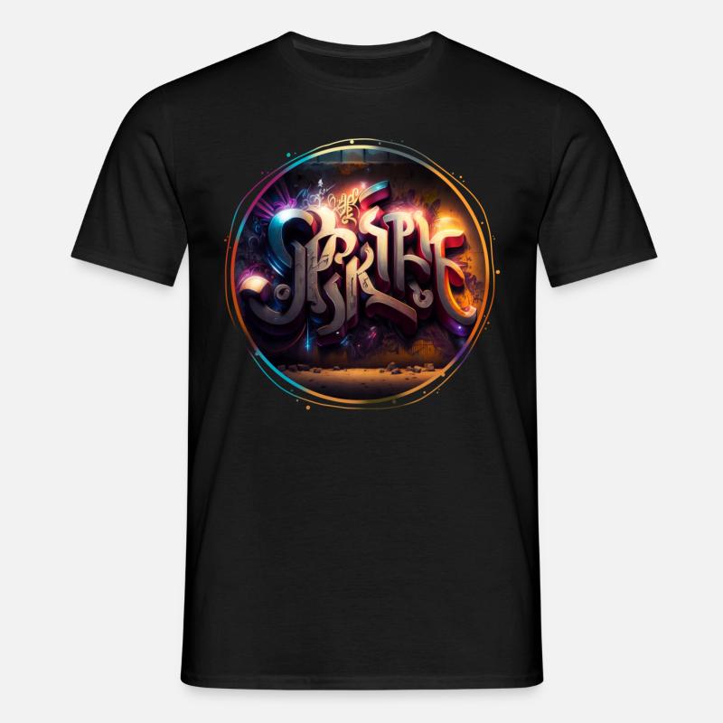 "Light" Graffiti Theme 3 - Männer T-Shirt - Schwarz