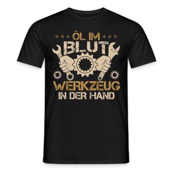 Lustiges Mechaniker Öl Automechaniker Werkstatt - Männer T-Shirt - Schwarz - Vorne - AI Model Male 178 light (178cm)