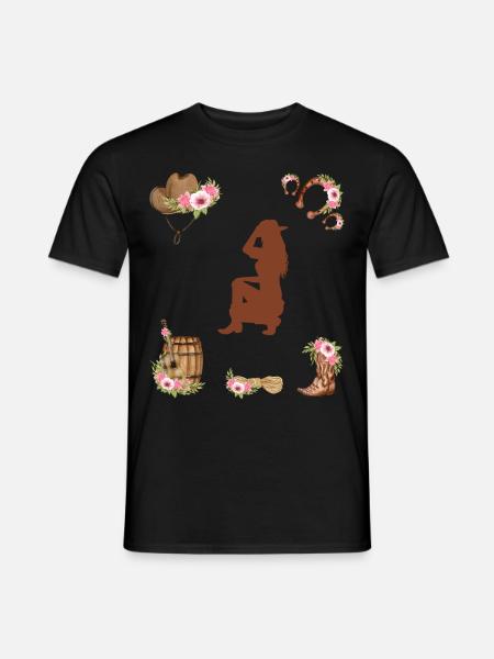 Western Girl - Männer T-Shirt - Schwarz