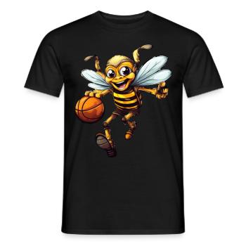 Laughing basketball bee - Men's T-Shirt - black - Front - AI Model Male 178 light (178cm)