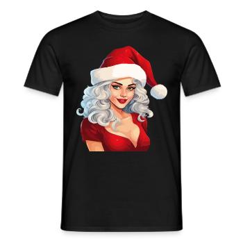 Père Noël Femme Sexy Noël Noël laid - T-shirt homme - noir - Devant - AI Model Male 178 light (178cm)