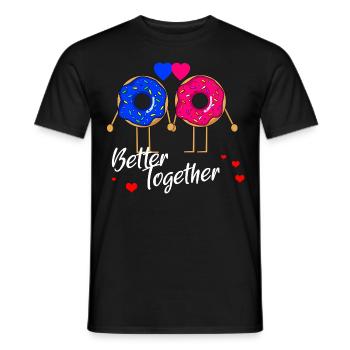 Donut Love Partners Saint-Valentin - Better Together - T-shirt homme - noir - Devant - AI Model Male 178 light (178cm)
