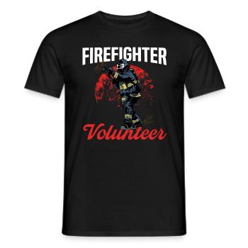 Pompier volontaire - T-shirt homme - noir - Devant - AI Model Male 178 light (178cm)