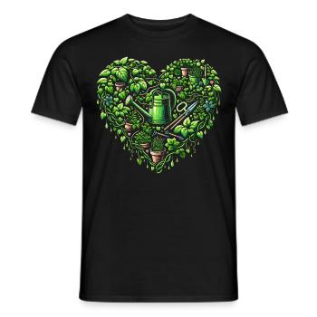 Zimmerpflanzen-Herz - Männer T-Shirt - Schwarz - Vorne - AI Model Male 178 light (178cm)