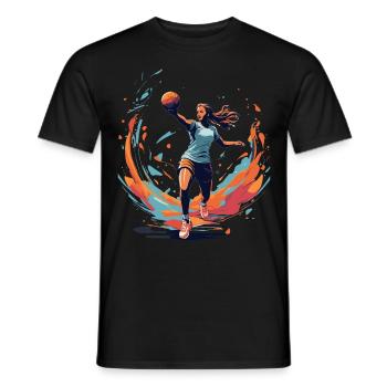 Handball player streetwear Iconic style - Men's T-Shirt - black - Front - AI Model Male 178 light (178cm)
