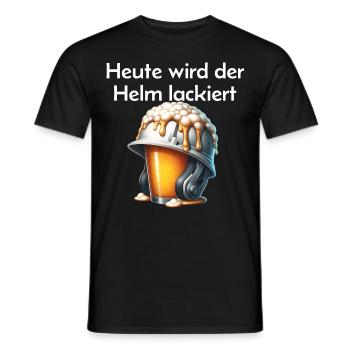 Beer - Today the helmet is painted Toast - Men's T-Shirt - black - Front - AI Model Male 178 light (178cm)