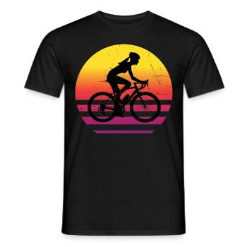 Cycling Mountain Bike Bicycle Men - Men's T-Shirt - black - Front - AI Model Male 178 light (178cm)
