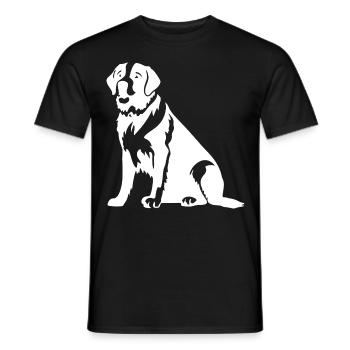 Saint Bernard Dog Silhouette - Men's T-Shirt - black - Front - AI Model Male 178 light (178cm)