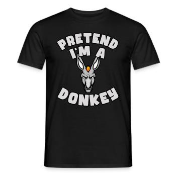 Pretend I'm a Donkey – Einfaches Esel-Kostüm - Männer T-Shirt - Schwarz - Vorne - AI Model Male 178 light (178cm)
