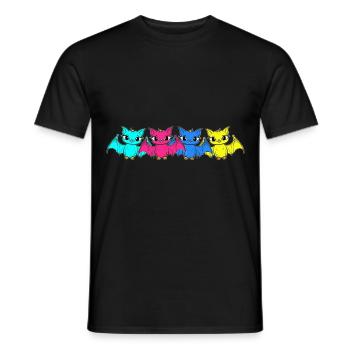 80s 90s Retro Bat Halloween Bats - Men's T-Shirt - black - Front - AI Model Male 178 light (178cm)