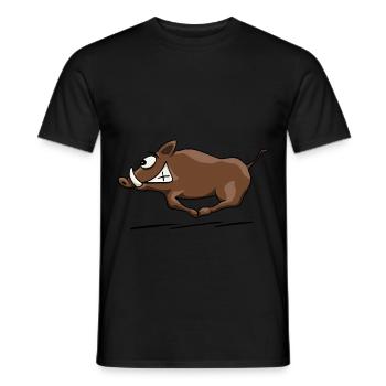 Wild boar wild boar boar hunter hunting gift - Men's T-Shirt - black - Front - AI Model Male 178 light (178cm)