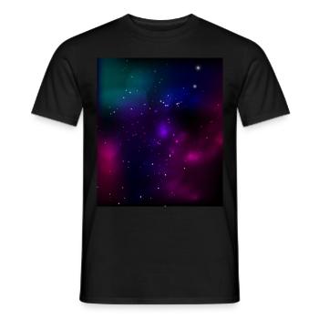 Galaxy - northern lights - Men's T-Shirt - black - Front - AI Model Male 178 light (178cm)
