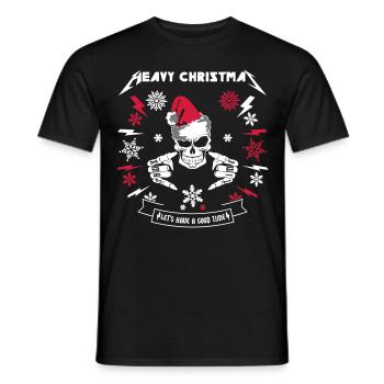 cadeau de vecteur personnalisé métal lourd noël - T-shirt homme - noir - Devant - AI Model Male 178 light (178cm)