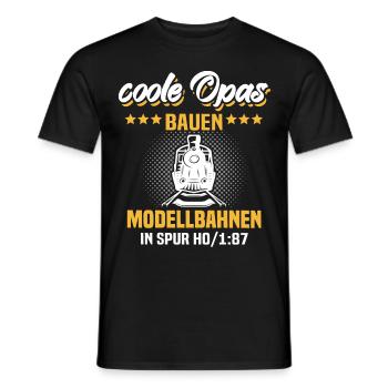 Modelleisenbahn Opa Spur H0 Eisenbahn - Männer T-Shirt - Schwarz - Vorne - AI Model Male 178 light (178cm)
