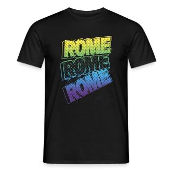Rom Rome Italien Stadt Schrift Skyline Heimat - Männer T-Shirt - Schwarz - Vorne - AI Model Male 178 light (178cm)