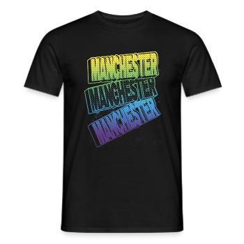 Manchester Angleterre UK City Font Skyline Accueil - T-shirt homme - noir - Devant - AI Model Male 178 light (178cm)