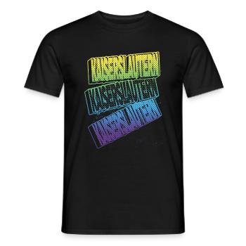 Kaiserslautern Germany City Font Skyline - Men's T-Shirt - black - Front - AI Model Male 178 light (178cm)