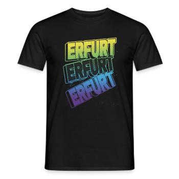 Erfurt Germany City Font Skyline Home - Men's T-Shirt - black - Front - AI Model Male 178 light (178cm)