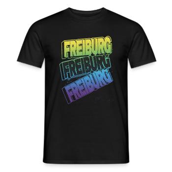 Freiburg Germany City Font Skyline Home - Men's T-Shirt - black - Front - AI Model Male 178 light (178cm)