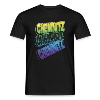 Chemnitz Germany City Font Skyline Home - Men's T-Shirt - black - Front - AI Model Male 178 light (178cm)