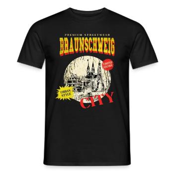Braunschweig Deutschland Stadt Skyline Vintage - Männer T-Shirt - Schwarz - Vorne - AI Model Male 178 light (178cm)