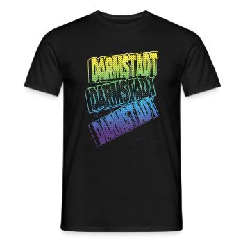 Darmstadt Germany City Font Skyline Home - Men's T-Shirt - black - Front - AI Model Male 178 light (178cm)