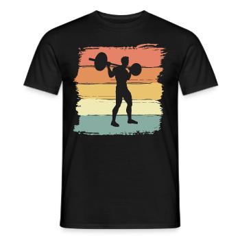 Kraftsport Fitness Gewichte heben retro vintage - Männer T-Shirt - Schwarz - Vorne - AI Model Male 178 light (178cm)