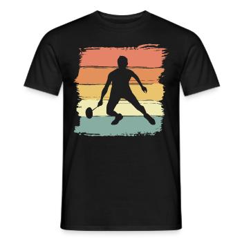 Badminton Retro Vintage Badminton Gift - Men's T-Shirt - black - Front - AI Model Male 178 light (178cm)