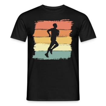 Running retro running vintage - Men's T-Shirt - black - Front - AI Model Male 178 light (178cm)