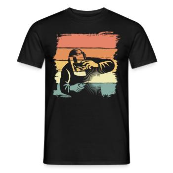 Welding retro vintage welder legend - Men's T-Shirt - black - Front - AI Model Male 178 light (178cm)