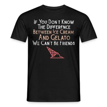 Lustiger Gelato Liebhaber Gelato Vs Eis Italienisch Des - Männer T-Shirt - Schwarz - Vorne - AI Model Male 178 light (178cm)