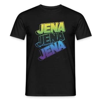 Jena Germany City Font Skyline Home - Men's T-Shirt - black - Front - AI Model Male 178 light (178cm)